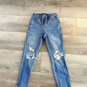 Women's Blue Distressed Jeans
